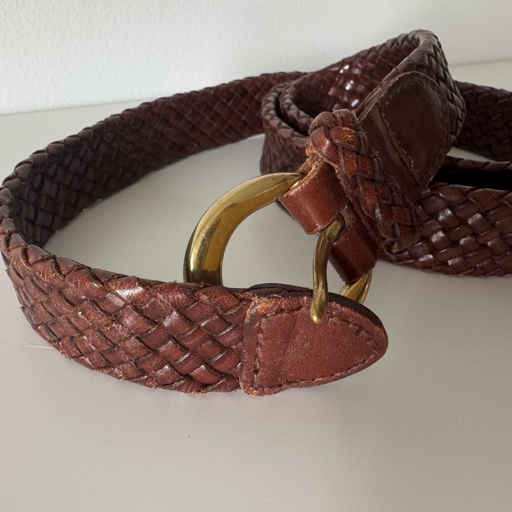 Talbots Brown Braided Leather Belt - Picture 4 of 4
